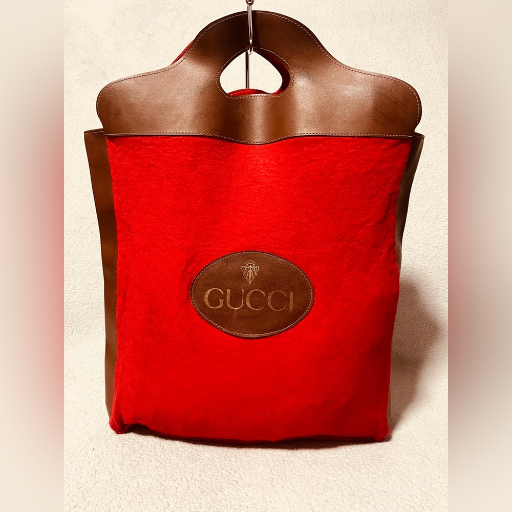 Gucci Vintage  Felt Shopper Tote Bag